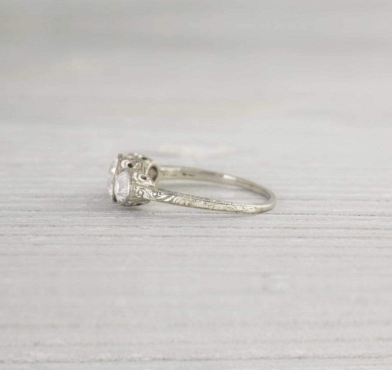 .70 Carat Three Stone Vintage Art Deco Engagement Ring