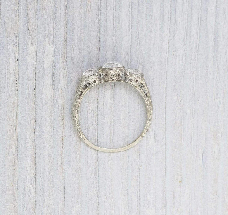 .70 Carat Three Stone Vintage Art Deco Engagement Ring