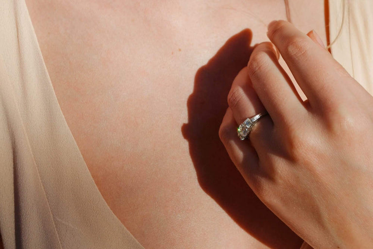 .71 CARAT TIFFANY & CO DIAMOND THREE STONE RING