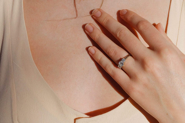 .71 CARAT TIFFANY & CO DIAMOND THREE STONE RING