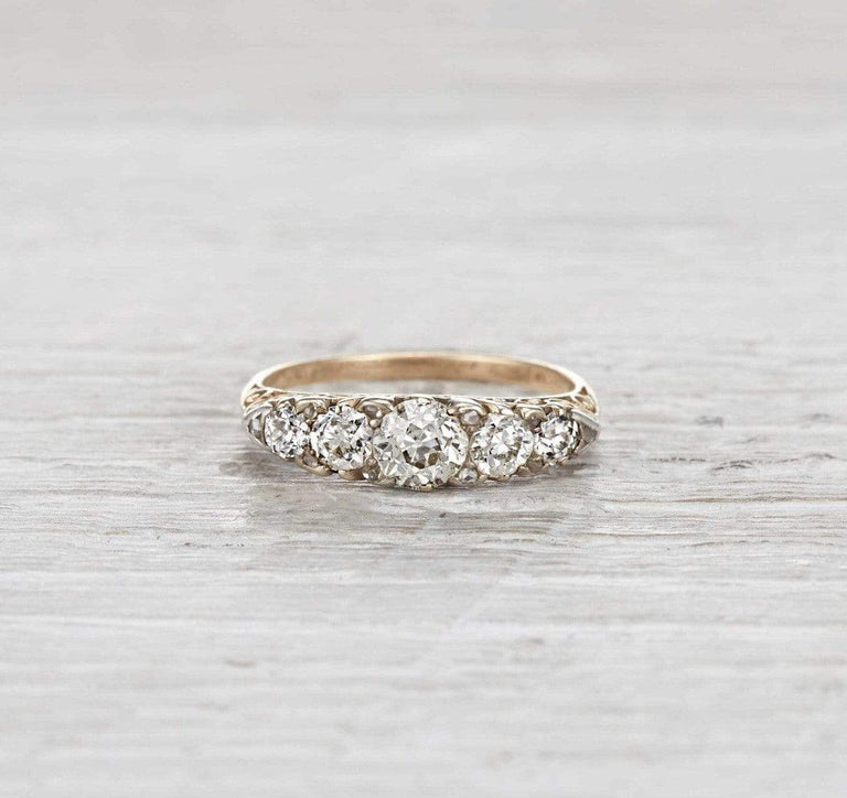 .71 Carat Victorian Carved Half Hoop Band