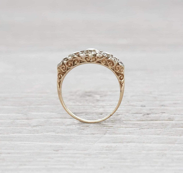 .71 Carat Victorian Carved Half Hoop Band