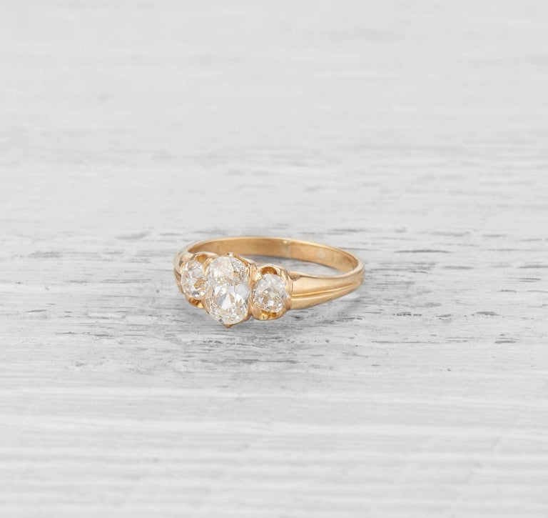 .72 CARAT VICTORIAN THREE STONE DIAMOND RING