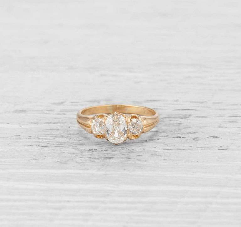 .72 CARAT VICTORIAN THREE STONE DIAMOND RING