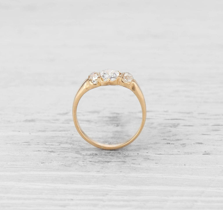 .72 CARAT VICTORIAN THREE STONE DIAMOND RING