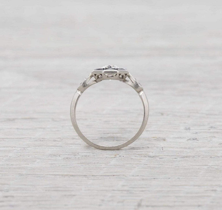 .73 Carat Diamond and Sapphire Art Deco Engagement Ring