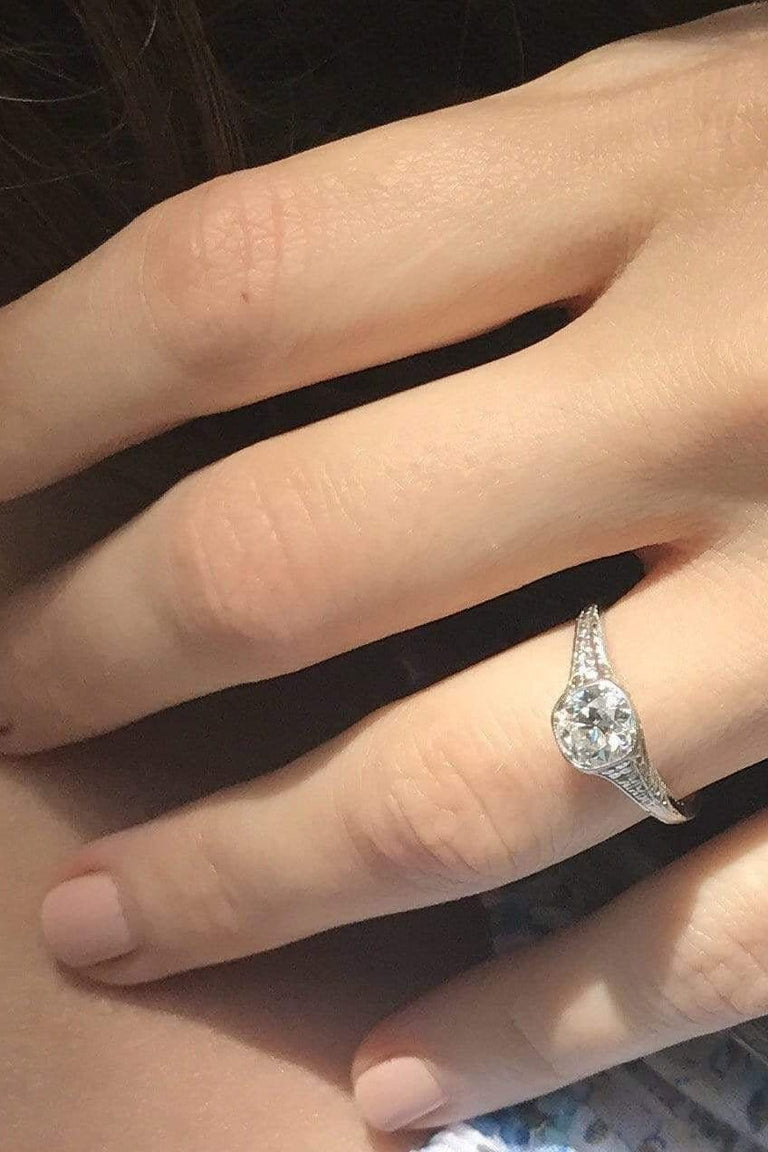 .74 Carat Edwardian Diamond Engagement Ring