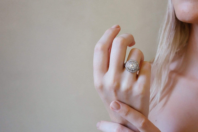 .74 CARAT EDWARDIAN DIAMOND ENGAGEMENT RING