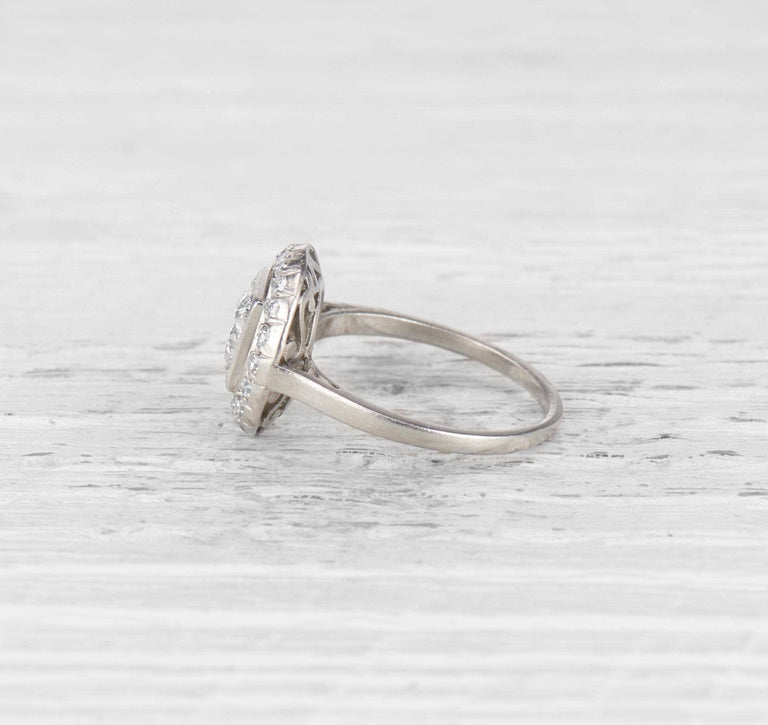 .74 CARAT LATE ART DECO DIAMOND ENGAGEMENT RING
