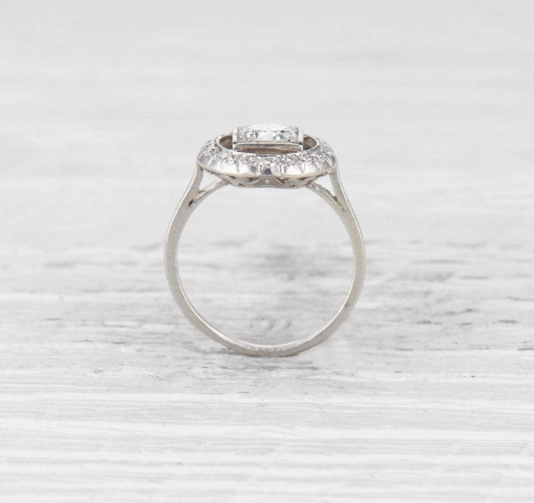 .74 CARAT LATE ART DECO DIAMOND ENGAGEMENT RING