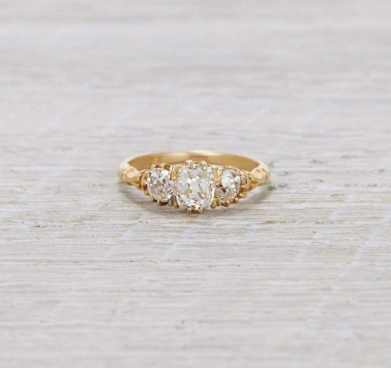 .75 Carat Diamond Victorian Yellow Gold Engagement Ring