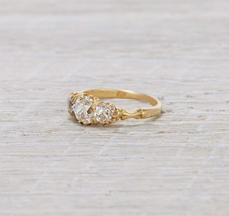 .75 Carat Diamond Victorian Yellow Gold Engagement Ring