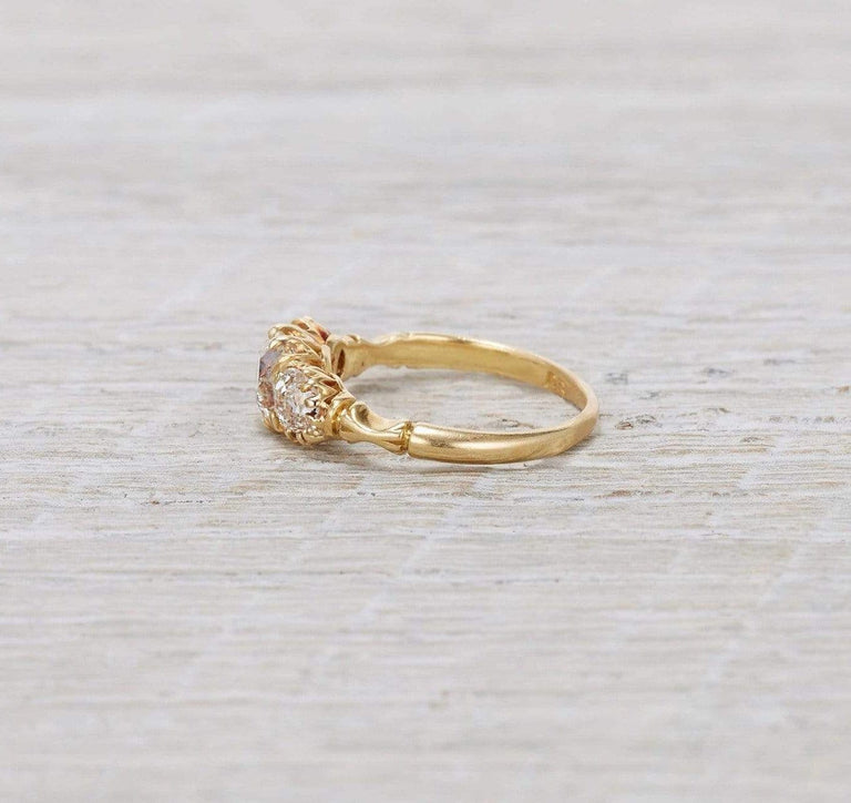 .75 Carat Diamond Victorian Yellow Gold Engagement Ring