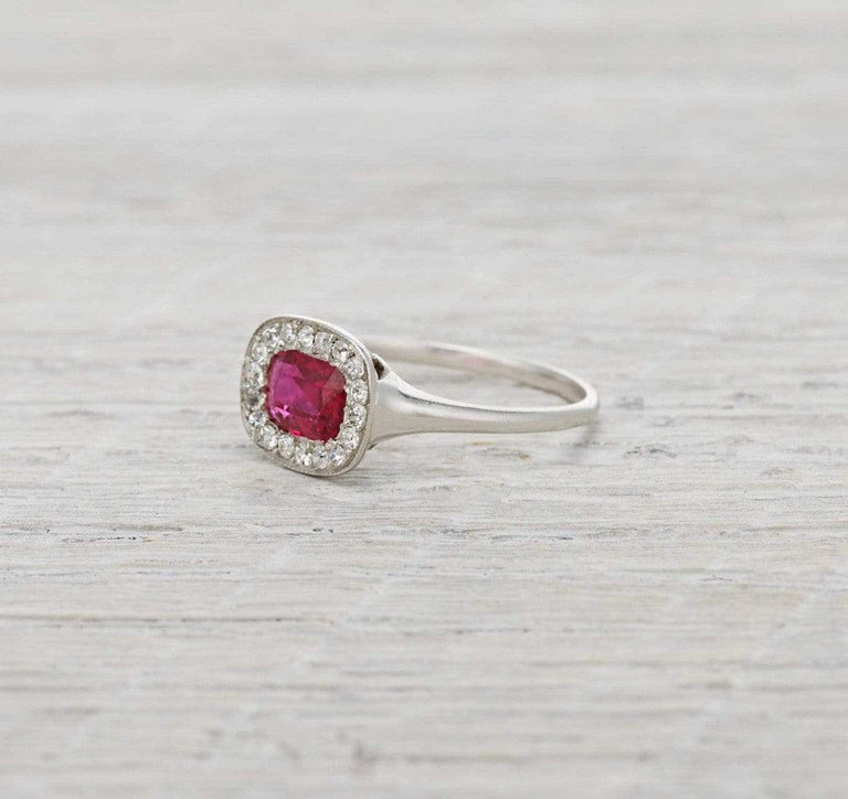 .75 Carat Edwardian Burma Ruby and Diamond Ring