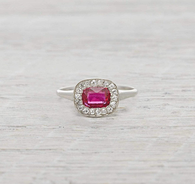 .75 Carat Edwardian Burma Ruby and Diamond Ring