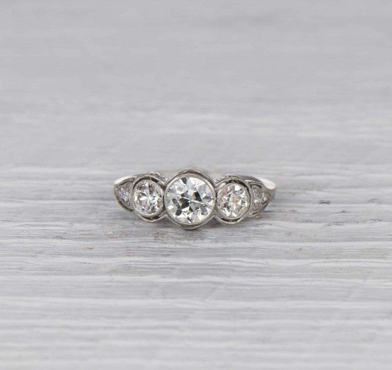 .75 Carat Edwardian Three Stone Engagement Ring