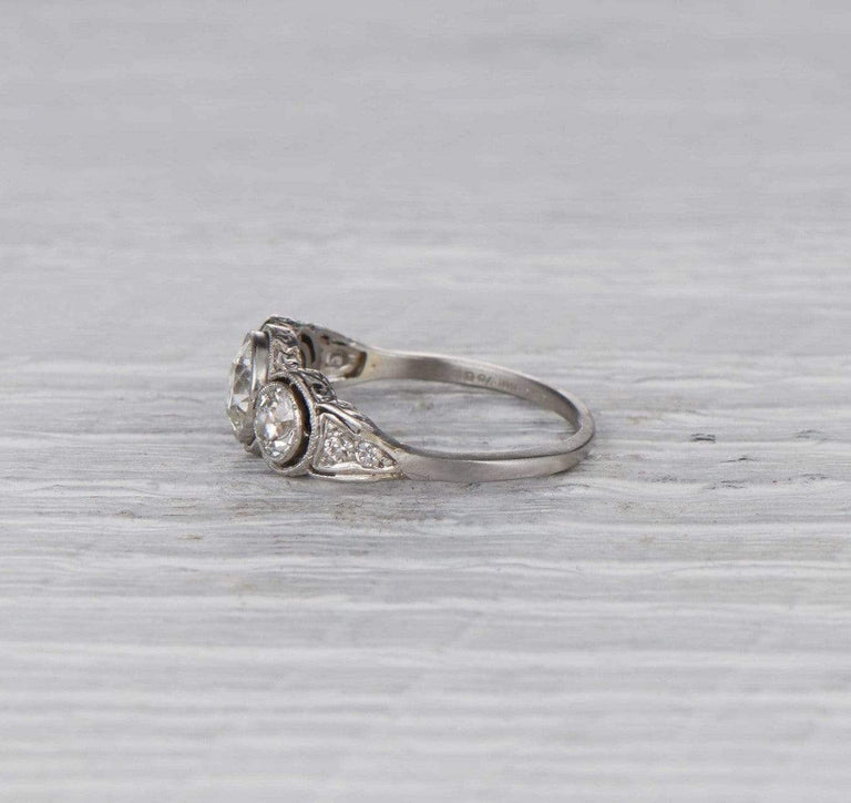 .75 Carat Edwardian Three Stone Engagement Ring