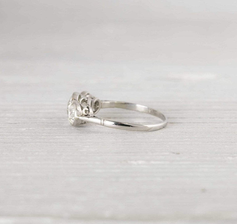 .75 Carat Three Stone Vintage Art Deco Engagement Ring
