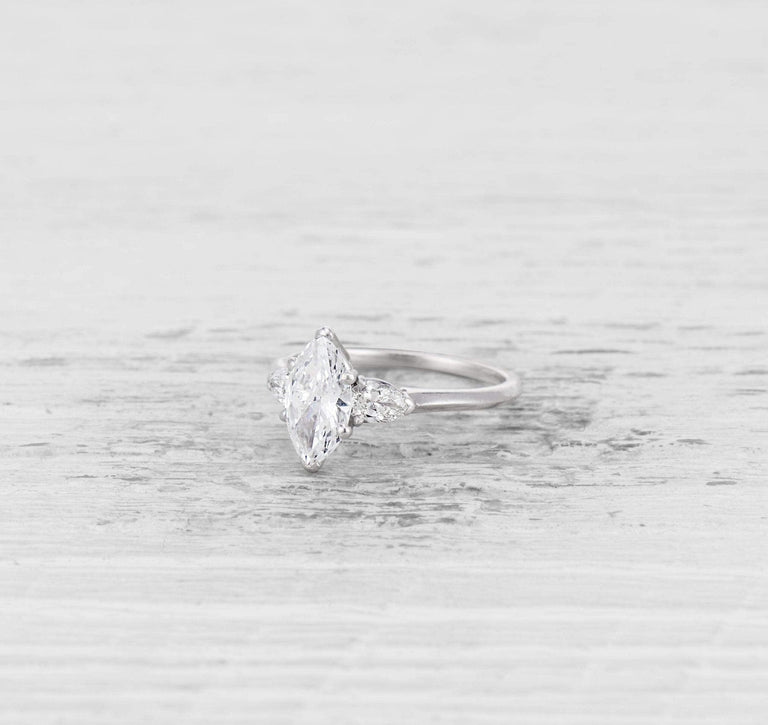 .79 CARAT MARQUISE CUT DIAMOND VINTAGE ENGAGEMENT RING