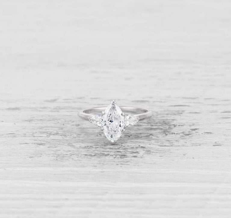 .79 CARAT MARQUISE CUT DIAMOND VINTAGE ENGAGEMENT RING