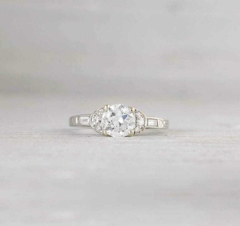 .80 Carat Art Deco Diamond Engagement Ring