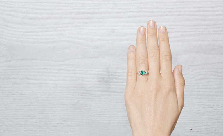 .80 Carat Cartier Emerald Three Stone Vintage Ring