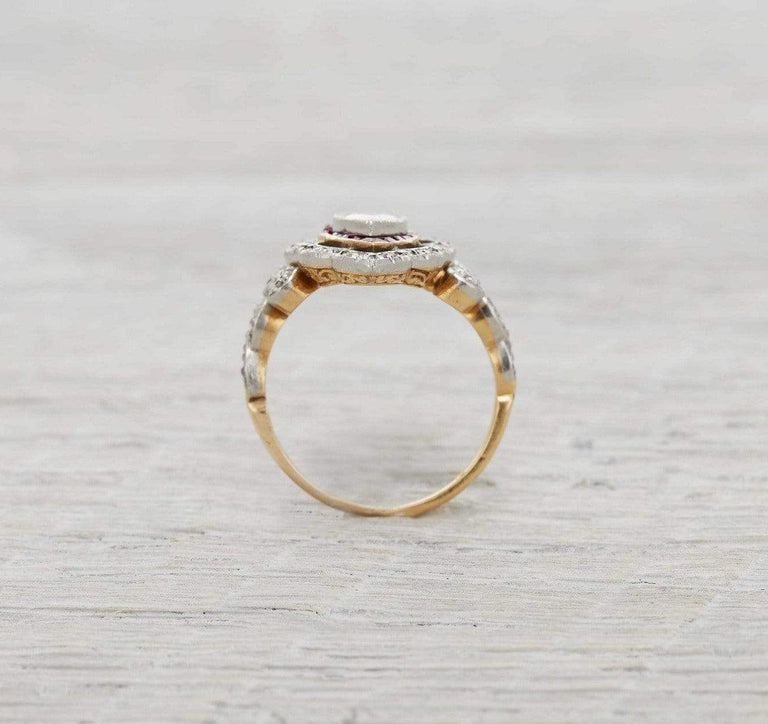 .80 Carat Edwardian Diamond and Ruby Ring