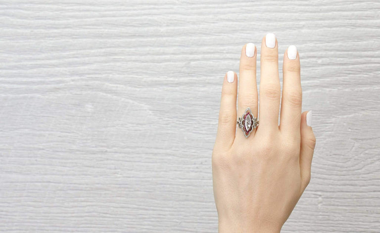 .80 Carat Edwardian Diamond and Ruby Ring
