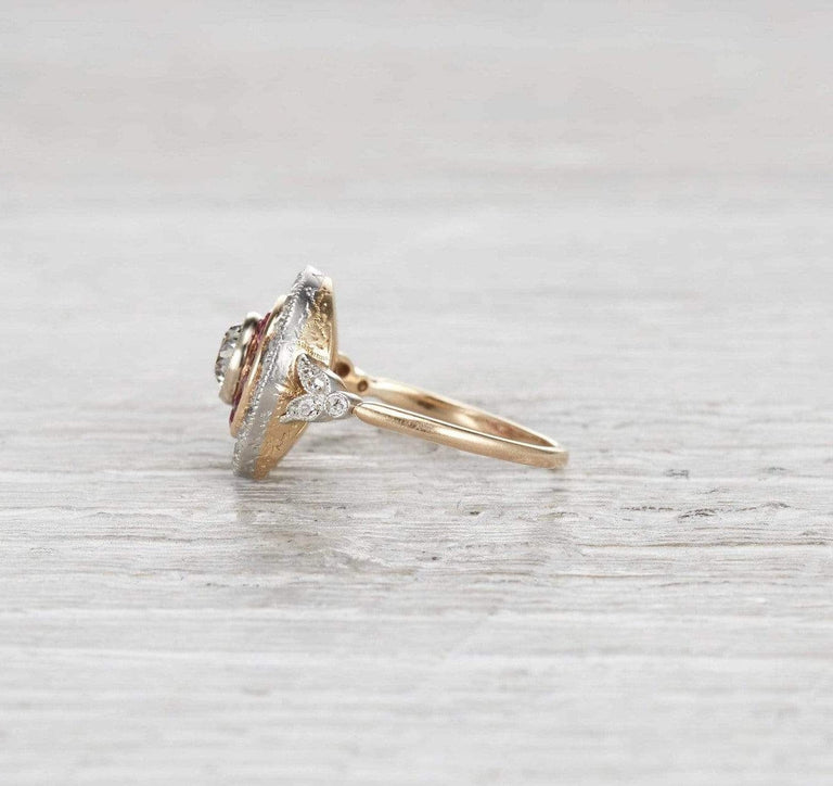 .80 Carat Edwardian Diamond and Ruby Ring