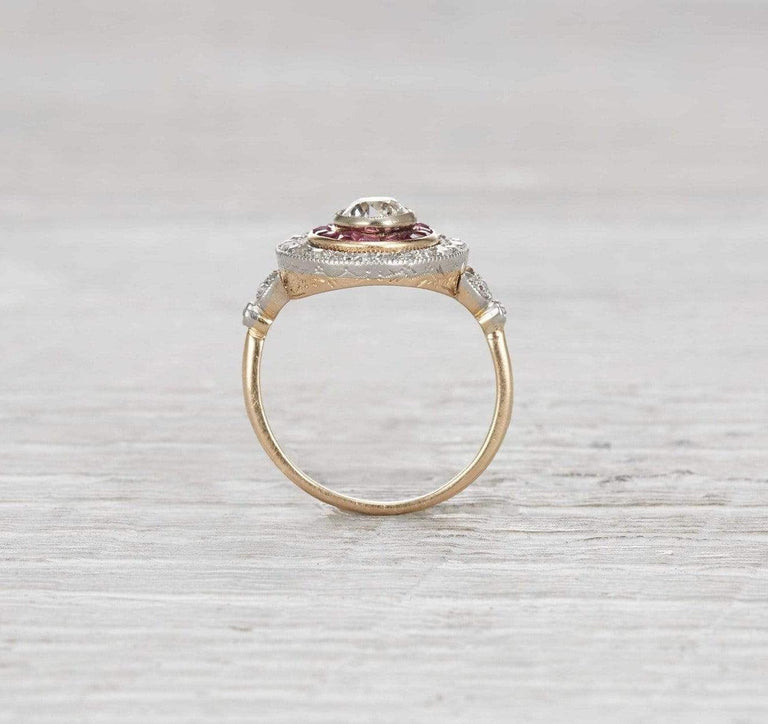 .80 Carat Edwardian Diamond and Ruby Ring