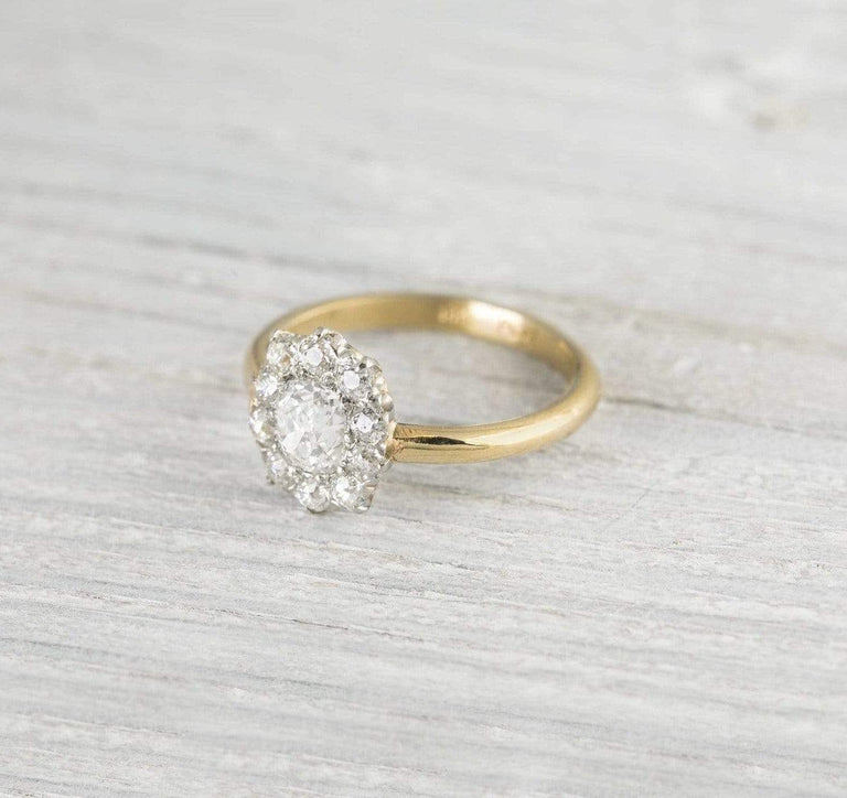 .80 Carat Edwardian Diamond Cluster Engagement Ring