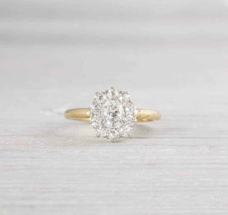 .80 Carat Edwardian Diamond Cluster Engagement Ring