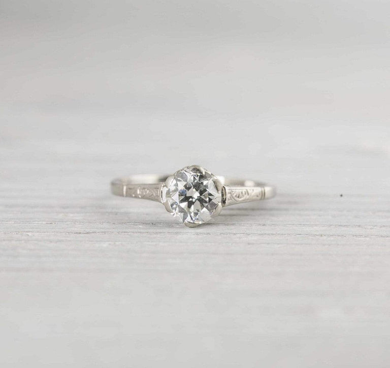 .80 Carat Vintage Art Deco Diamond Engagement Ring