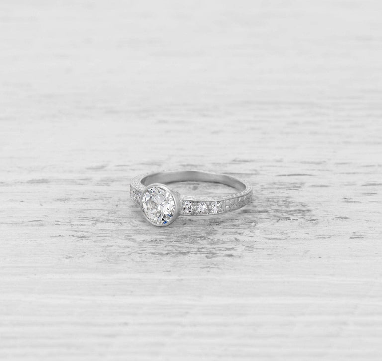 .81 CARAT ART DECO DIAMOND ENGAGEMENT RING