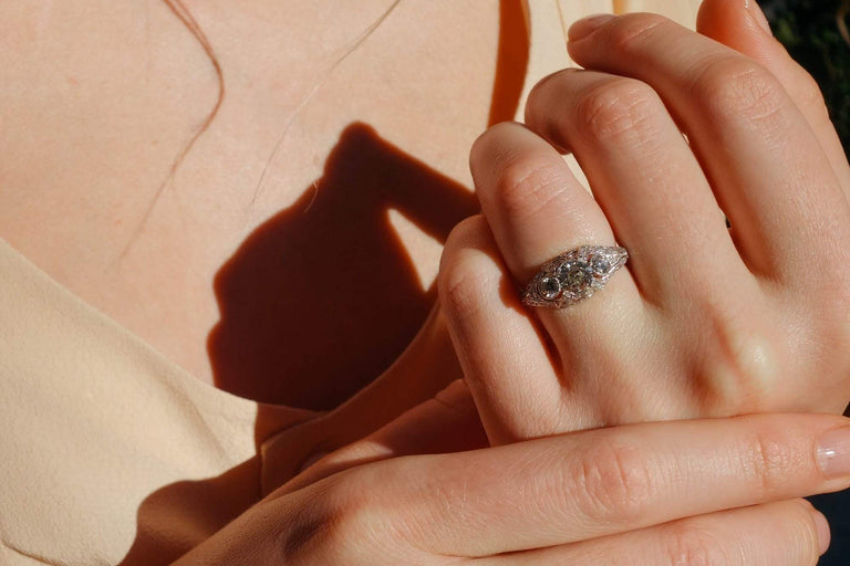 .84 CARAT EDWARDIAN DIAMOND ENGAGEMENT RING