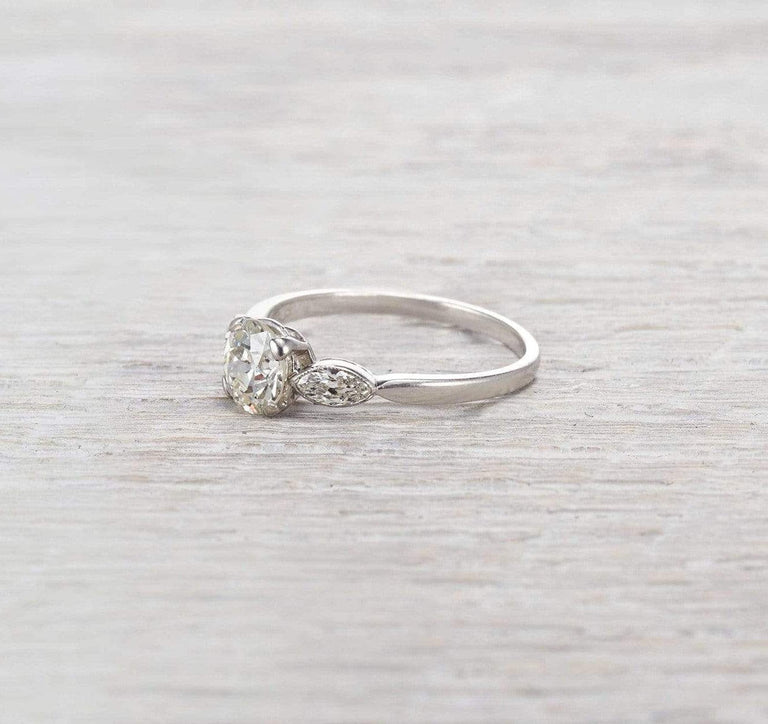 .85 Carat Art Deco Three-Stone Engagement Ring