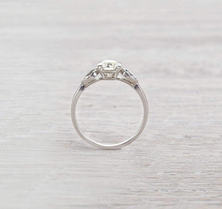 .85 Carat Art Deco Three-Stone Engagement Ring