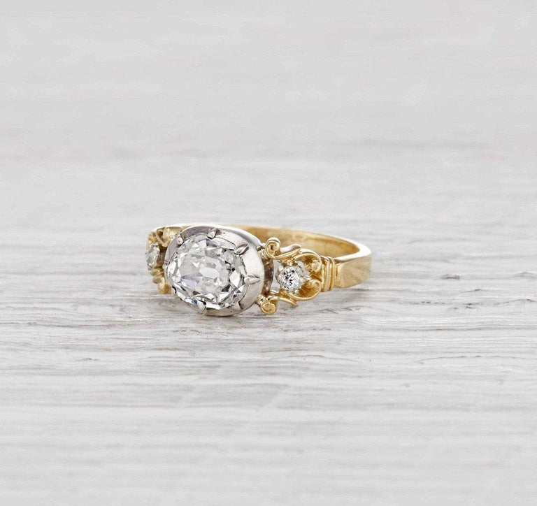 .85 Carat Georgian Diamond Engagement Ring