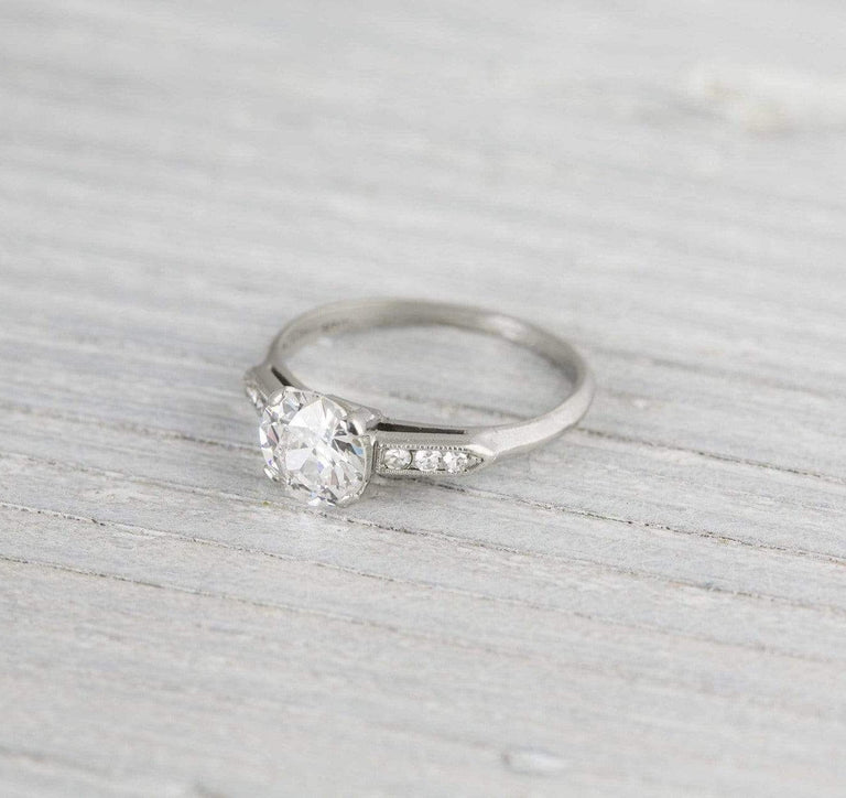 .85 Carat Vintage Art Deco Diamond Engagement Ring