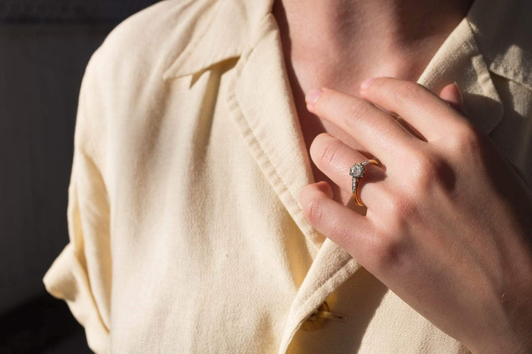 .86 CARAT EDWARDIAN DIAMOND ENGAGEMENT RING