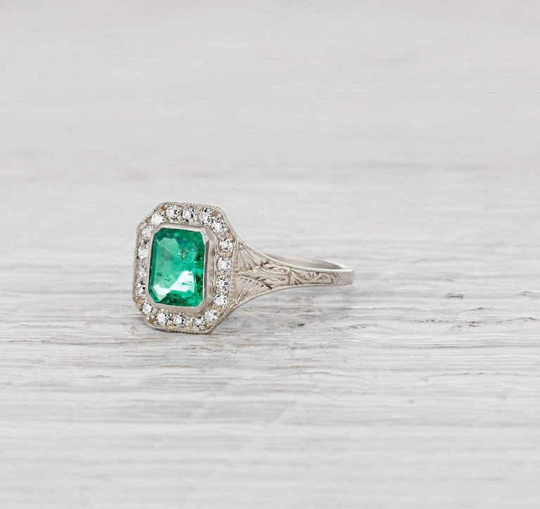 .87 Carat Edwardian Emerald Ring