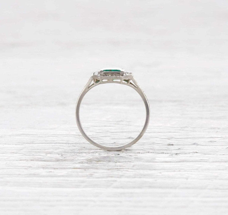 .87 Carat Edwardian Emerald Ring