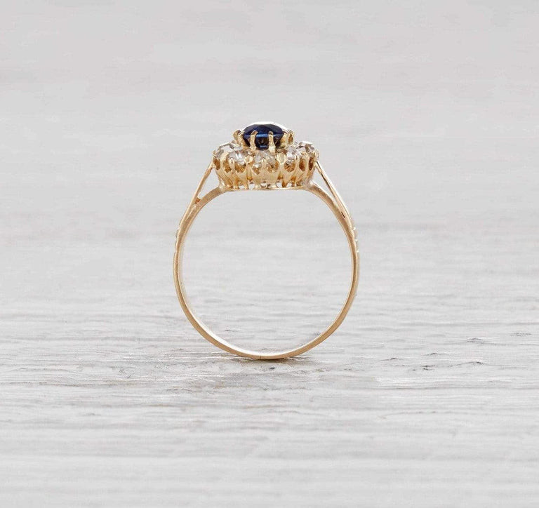 .90 Carat Victorian Sapphire Cluster Ring