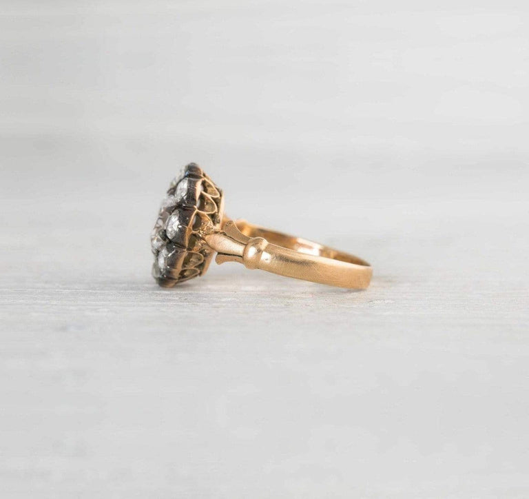 .91 Carat Antique Victorian Cluster Engagement Ring