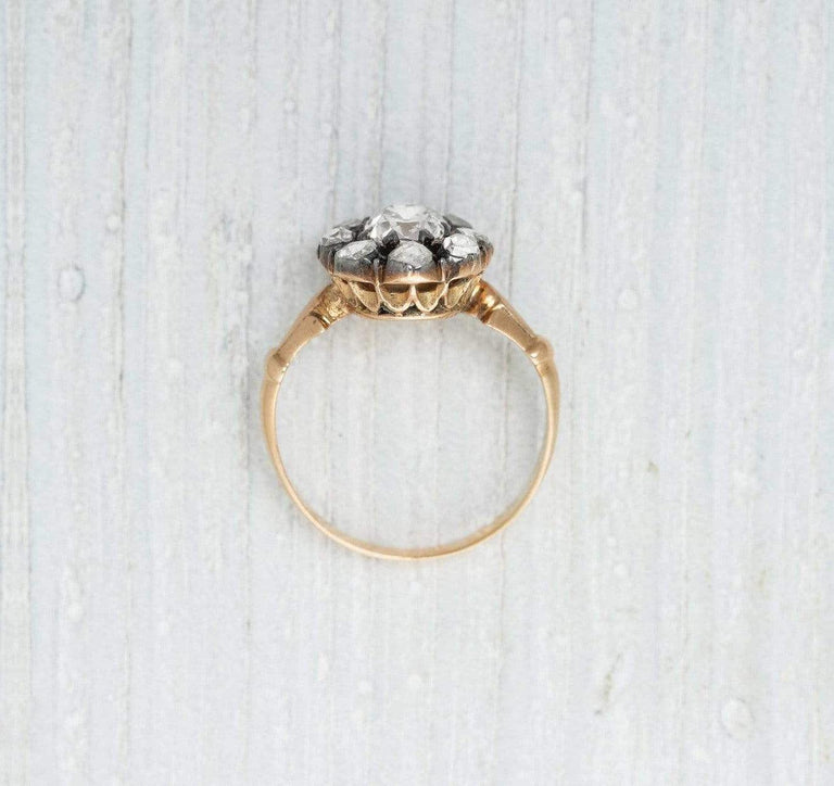 .91 Carat Antique Victorian Cluster Engagement Ring