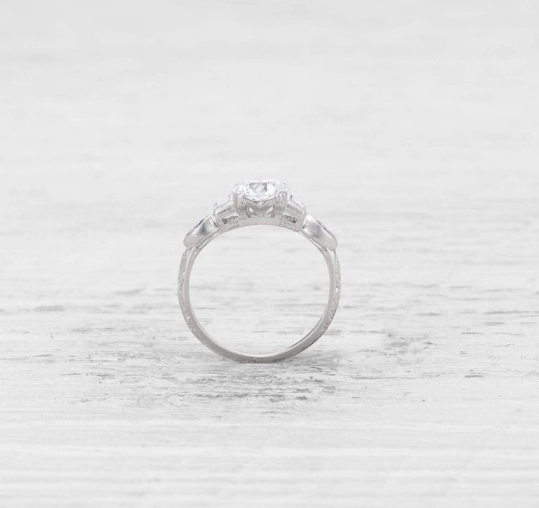.91 CARAT ART DECO DIAMOND ENGAGEMENT RING