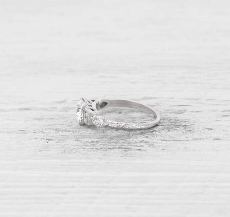 .91 CARAT ART DECO DIAMOND ENGAGEMENT RING