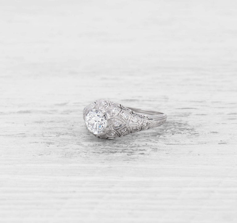 .91 CARAT EDWARDIAN DIAMOND ENGAGEMENT RING