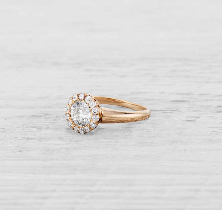 .91 CARAT VICTORIAN DIAMOND CLUSTER ENGAGEMNET RING