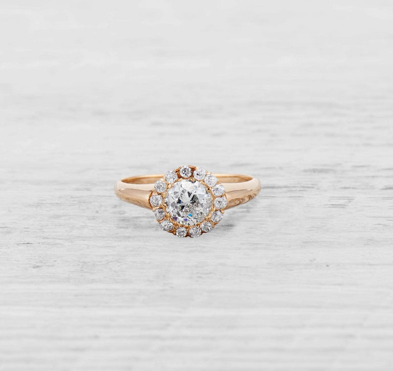 .91 CARAT VICTORIAN DIAMOND CLUSTER ENGAGEMNET RING